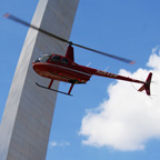 Helicopter in Front of Gateway Arch
