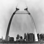 Construction of Gateway Arch historic photo