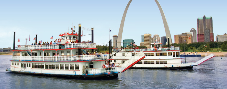 Two Riverboats in front of St. Louis