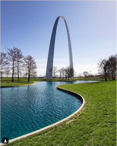 Arch with reflecting pond in the foreground