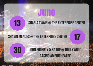 June Concert Calendar Lineup Graphic