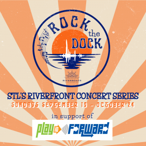 Graphic depicting the title and charitable partner of Rock the Dock.