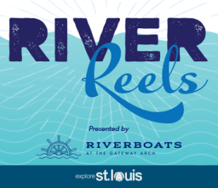 Logo for new special cruise on the Riverboats at the Gateway Arch called River Reels